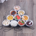 PVC Simulated Food Keychain Small Bowl Keyring For Phone